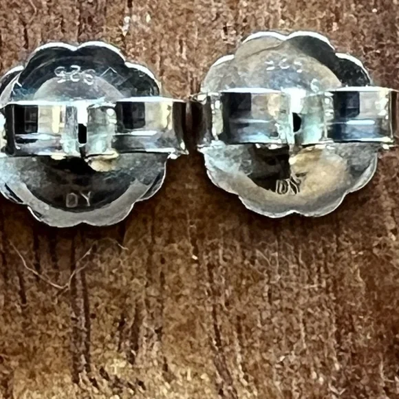 David Yurman Chatelaine Diamond and Black Onyx Earrings SS/14KWG POSTS - Picture 7 of 10